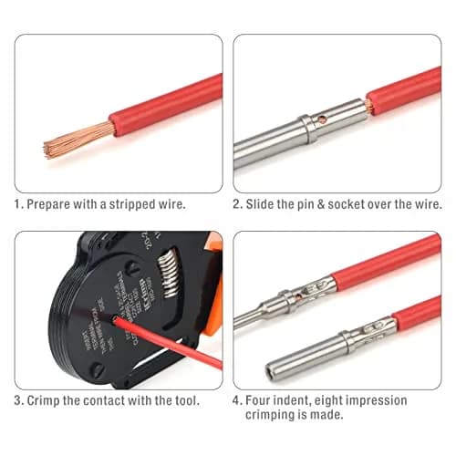 IWISS iCrimp IWD-1620 Deutsch Crimp Tool, Size 16 AWG to 20 AWG | Precise 8 Indent Wire Crimper thumbnail 4