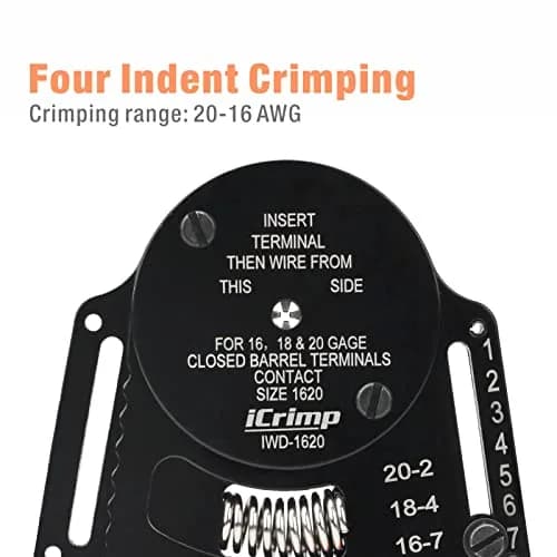IWISS iCrimp IWD-1620 Deutsch Crimp Tool, Size 16 AWG to 20 AWG | Precise 8 Indent Wire Crimper thumbnail 7