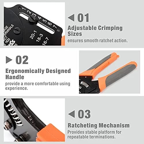 IWISS iCrimp IWD-1620 Deutsch Crimp Tool, Size 16 AWG to 20 AWG | Precise 8 Indent Wire Crimper thumbnail 8