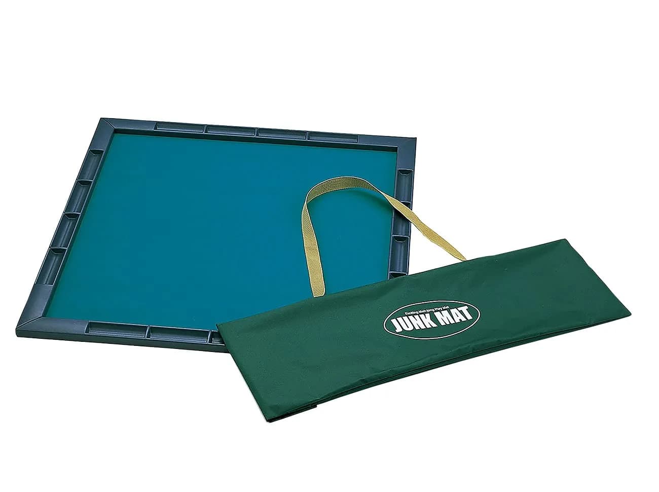 AMOS Mahjong Junk Mat 73513 | Classic Mahjong Mat with Case, 69x69cm, Green