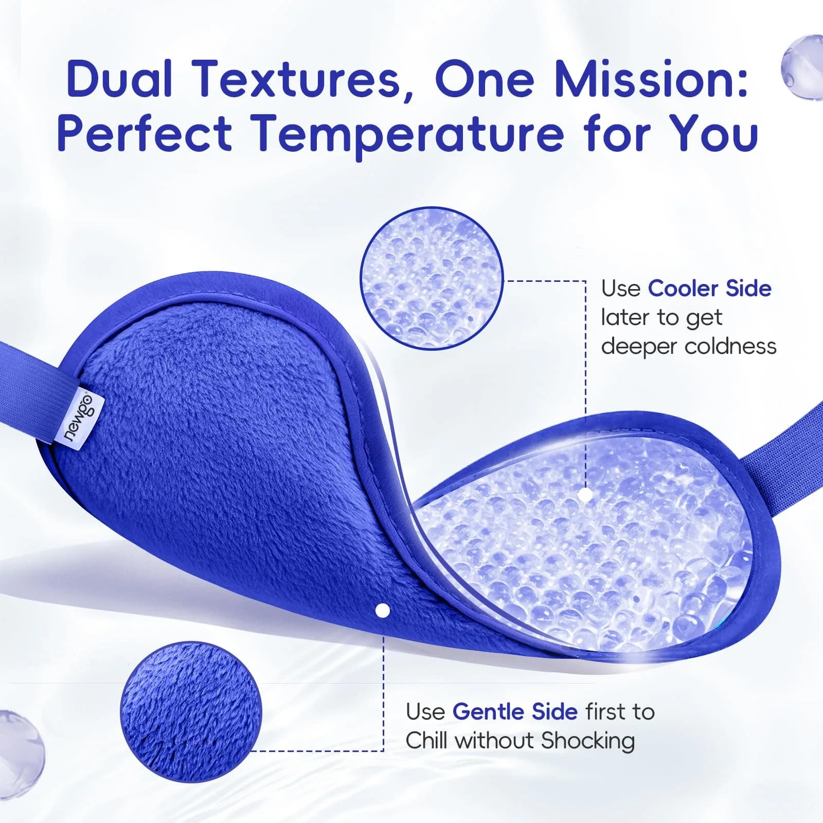 NEWGO Navy Blue Cooling Eye Mask (1 Pack) - Soothing Relief for Puffy Eyes & Headaches - view 2