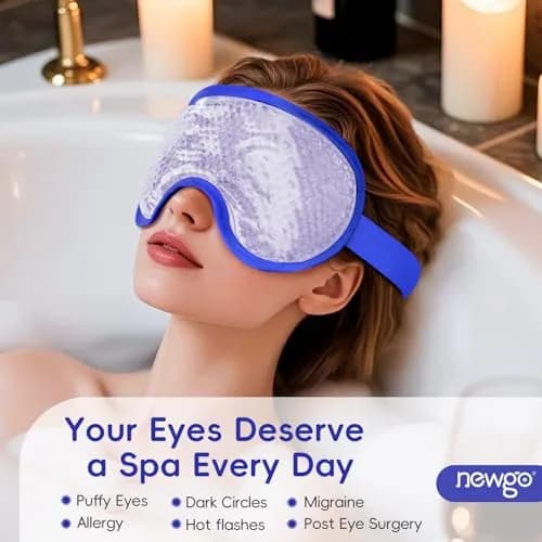 NEWGO Cooling Eye Mask for After Surgery | Reusable Face Ice Pack Navy Blue thumbnail 3