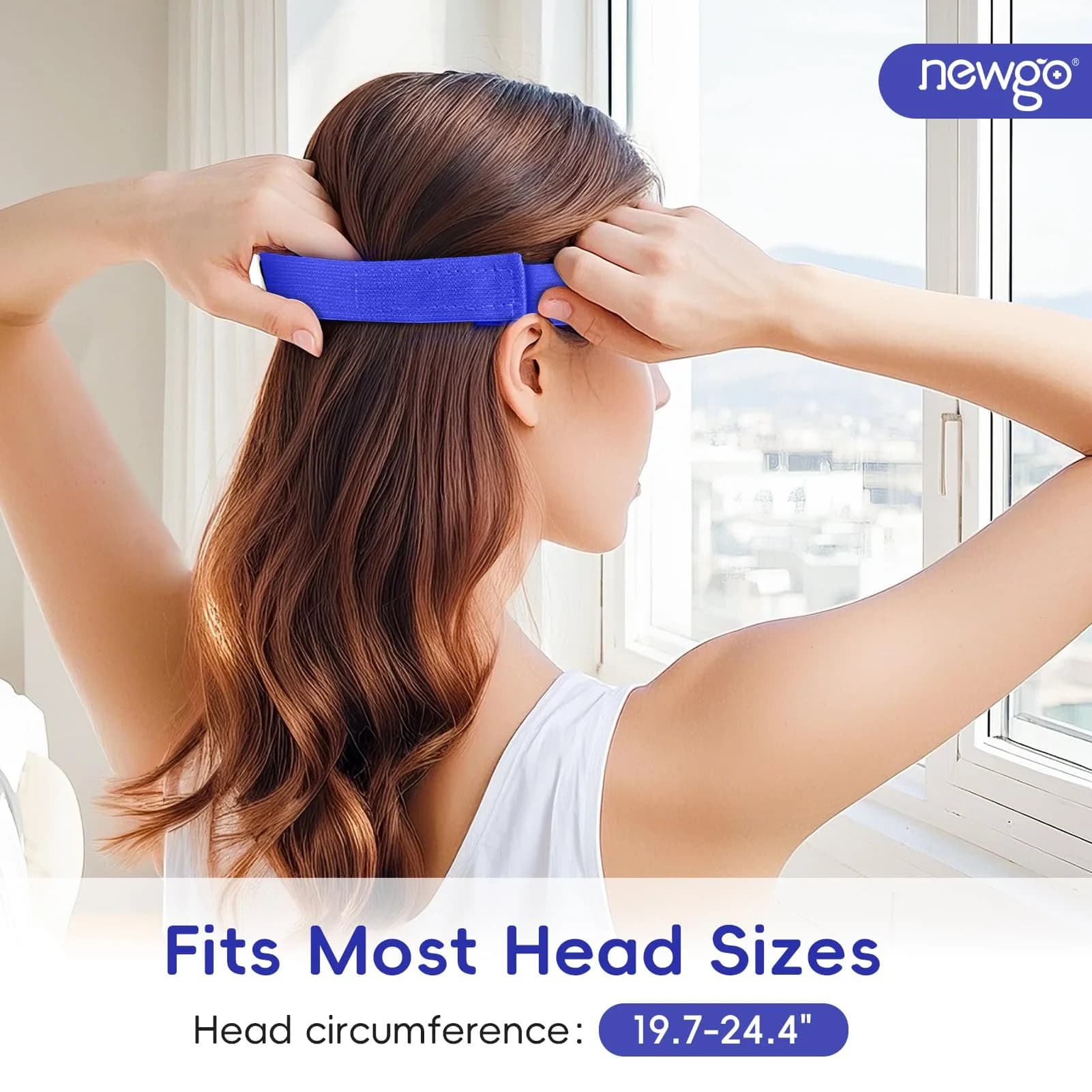 NEWGO Navy Blue Cooling Eye Mask (1 Pack) - Soothing Relief for Puffy Eyes & Headaches - view 4