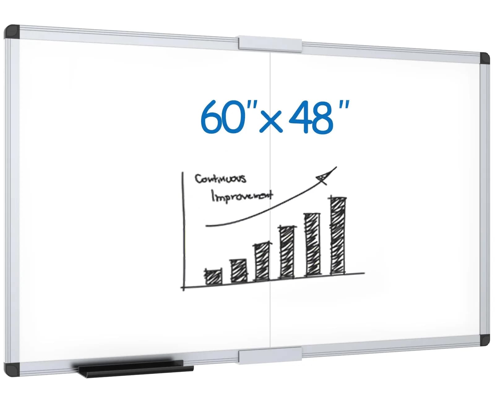 VIZ-PRO Magnetic Dry Erase Board, 60 x 48 Inches (152 x 122 cm) | Foldable Wall-Mounted Whiteboard for Office, School, Home - main product image