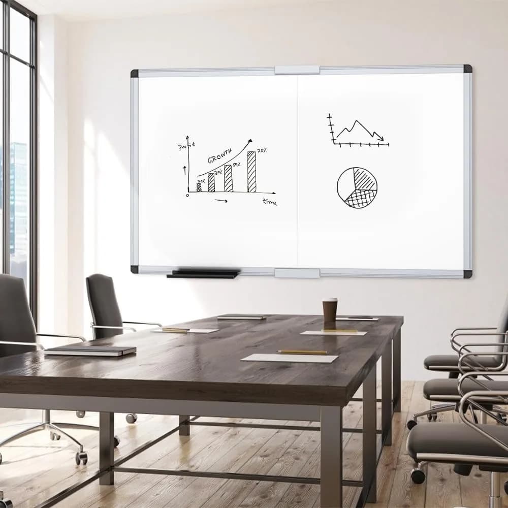 VIZ-PRO Large Magnetic Dry Erase Whiteboard 152 x 122 cm (60 x 48 Inches) | Smooth Writing Surface for Office, School, Home - view 5