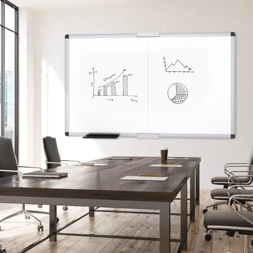 VIZ-PRO Large Magnetic Dry Erase Whiteboard 152 x 122 cm (60 x 48 Inches) | Smooth Writing Surface for Office, School, Home thumbnail 5