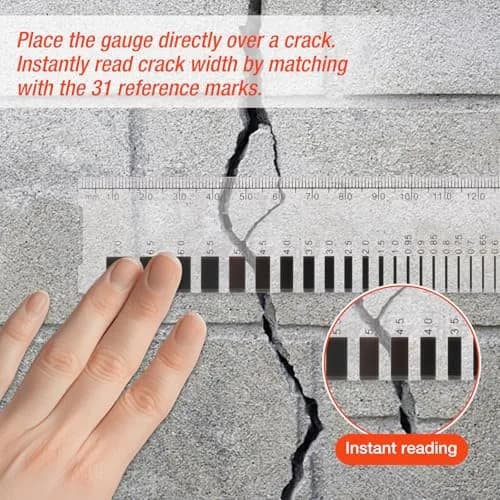 MOETER Concrete Crack Width Gauge Ruler 16.5cm (6.5in) | Precision Measurement Tool for Structural Analysis thumbnail 5