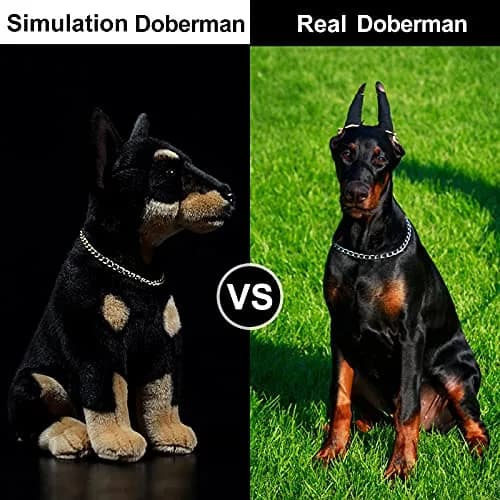 ZHONGXIN MADE Simulation Doberman Plush Toy 30cm (12 inch) | Safe & Durable for Kids thumbnail 2