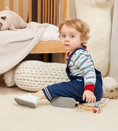LvYinLi Baby Boy Clothes Set 19-24 Months | Cotton Long Sleeve Romper & Dinosaur Denim Overalls thumbnail 6