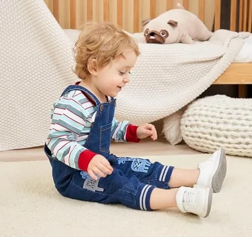 LvYinLi Baby Boy Clothes Set 19-24 Months | Cotton Long Sleeve Romper & Dinosaur Denim Overalls thumbnail 7