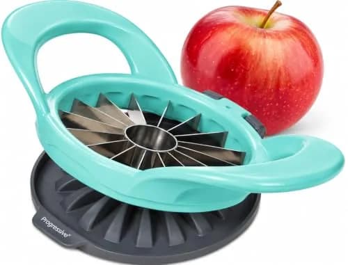 Progressive 16-Slice Thin Apple Slicer & Corer | Dishwasher Safe, Turquoise thumbnail 1