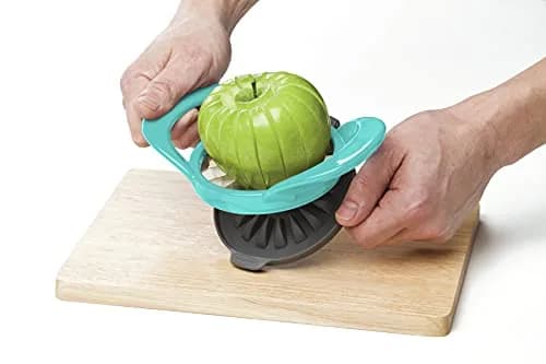 Progressive 16-Slice Thin Apple Slicer & Corer | Dishwasher Safe, Turquoise thumbnail 3