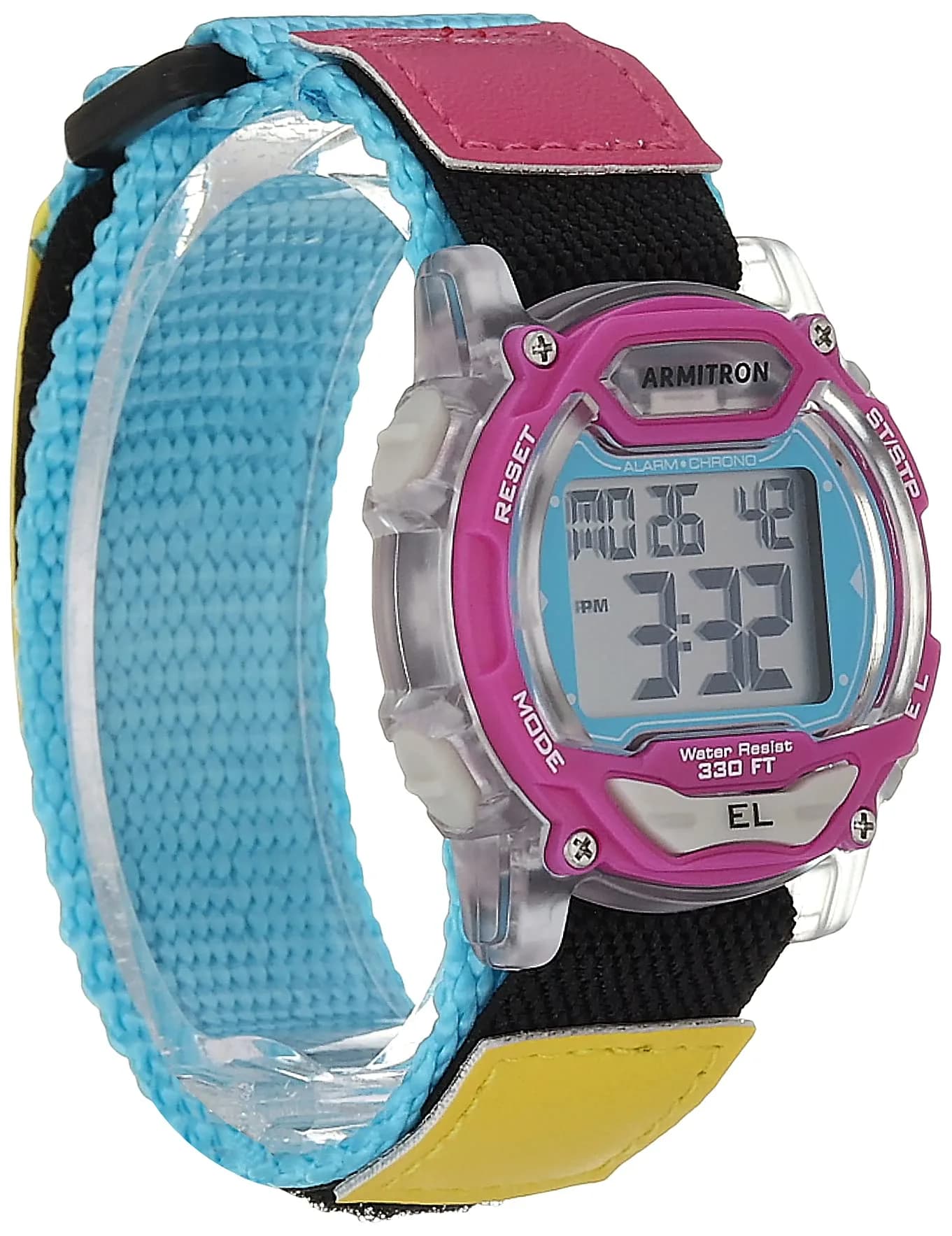 Armitron Sport Unisex Multicolor Nylon Strap Digital Chronograph Watch 40mm thumbnail 3