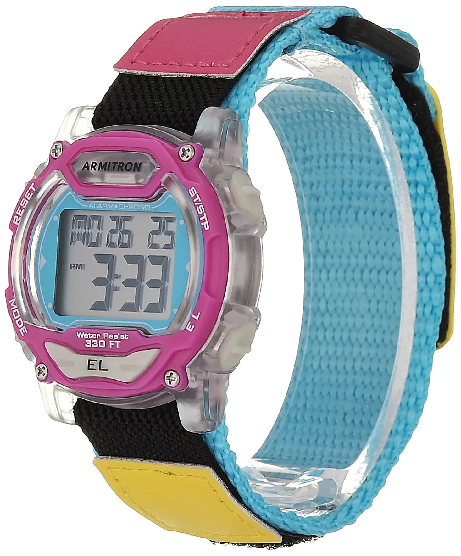 Armitron Sport Unisex Multicolor Nylon Strap Digital Chronograph Watch 40mm thumbnail 4