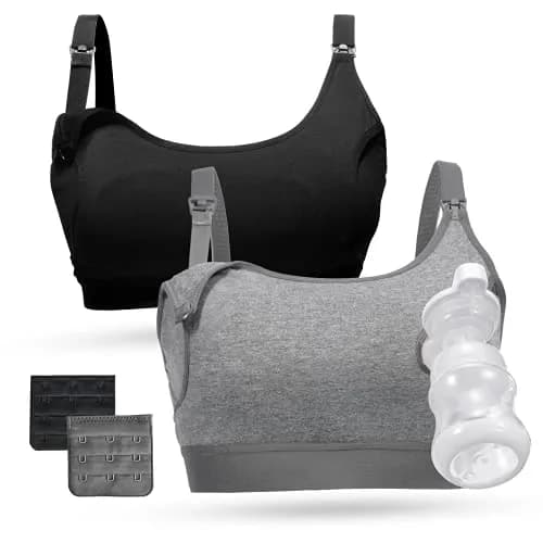 Momcozy Pumping Bra Hands Free, Pumping & Nursing in One, Black/Grey, Small | Secure Fit & All-Day Comfort thumbnail 1