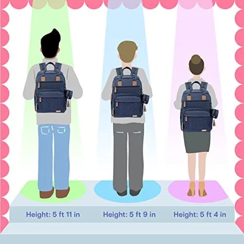 iniuniu Baby Diaper Bag Backpack, 4 in 1 kit Waterproof Large Capacity for Moms Dads, Navy Blue | Unisex Travel Backpack with Washable Changing Pad thumbnail 7
