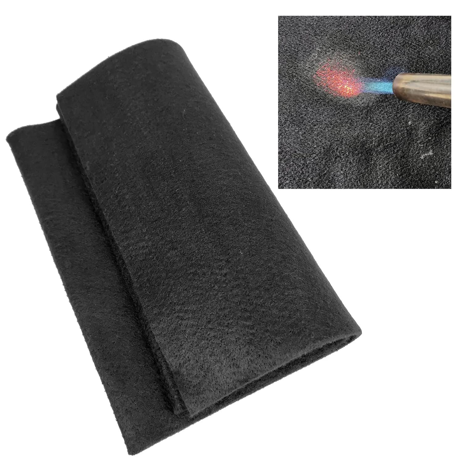 Buraku Welding Blanket Fireproof | Heat Resistant Up to 1800°F | Flame Retardant Carbon Felt (12"X26" | 1PACK) — 12"X26"