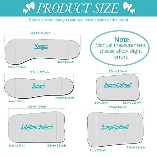 Frienda Dental Photography Mirrors Intraoral Buccal Occlusal Reflector Set | 5 Pcs Glass Mirrors for Teeth Photos thumbnail 2