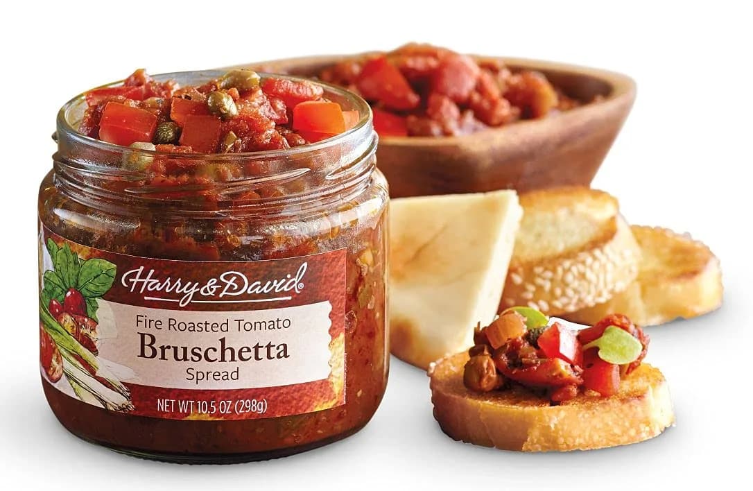 Harry & David Fire Roasted Bruschetta 10 oz | Versatile Italian Topping for Pasta & Appetizers