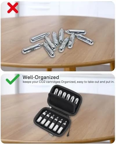 RAIACE CO2 Cartridges Storage Case Black | Holds 12pcs CO2 Cartridges, Protective Travel Bag thumbnail 6