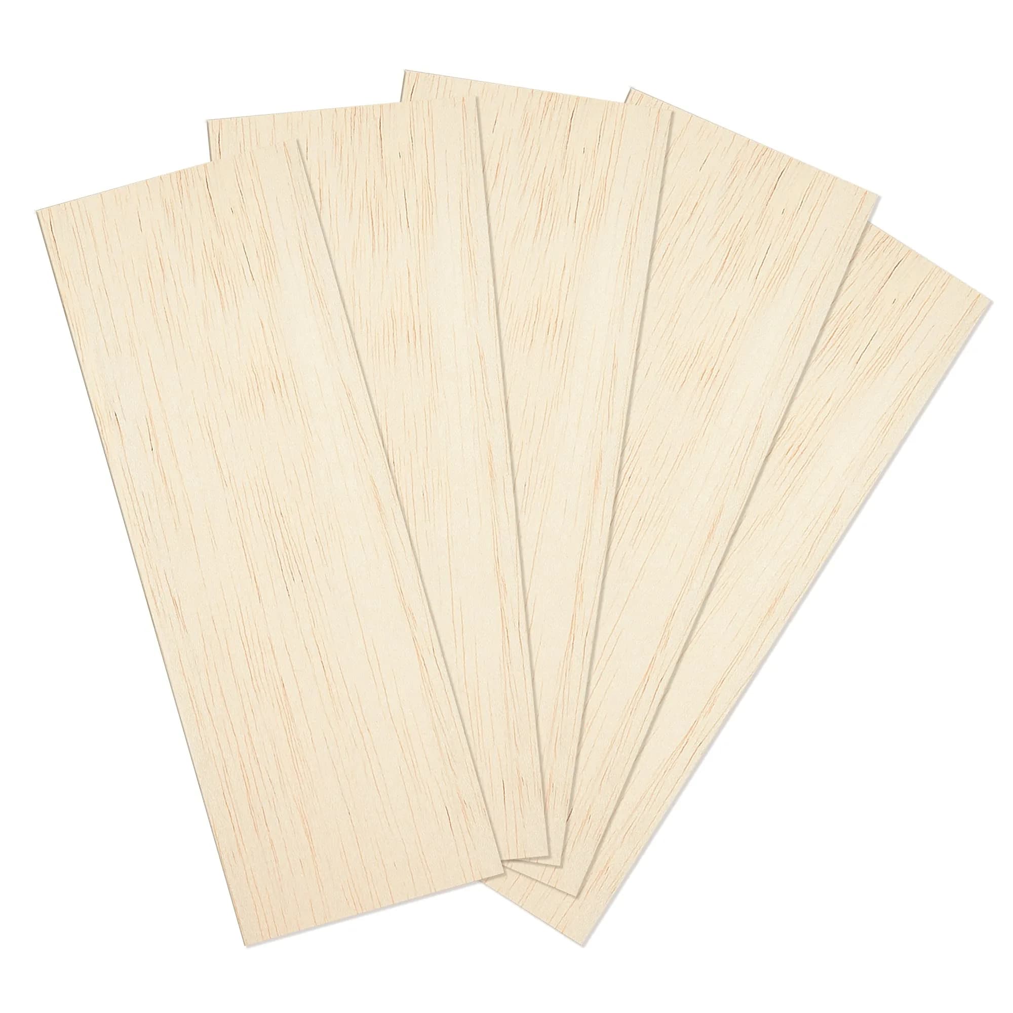 Craftiff Balsa Wood Sheets 1/8" Thick 12" x 4" (300x100mm) | 5 Pack Unfinished Wood for Crafts - main product image
