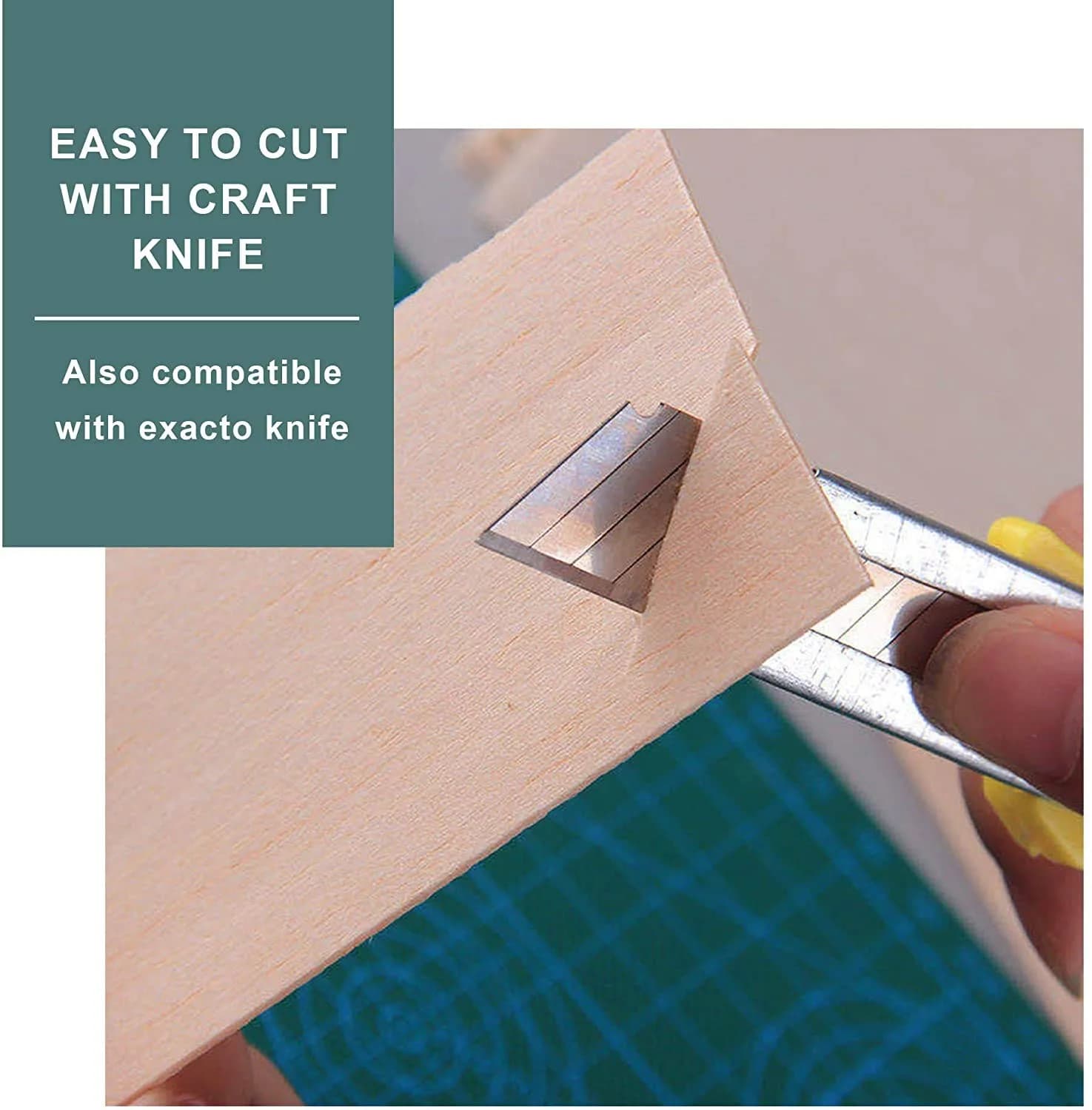 Craftiff Balsa Wood Sheets 1/8" Thick 12" x 4" (300x100mm) | 5 Pack Unfinished Wood for Crafts - view 6