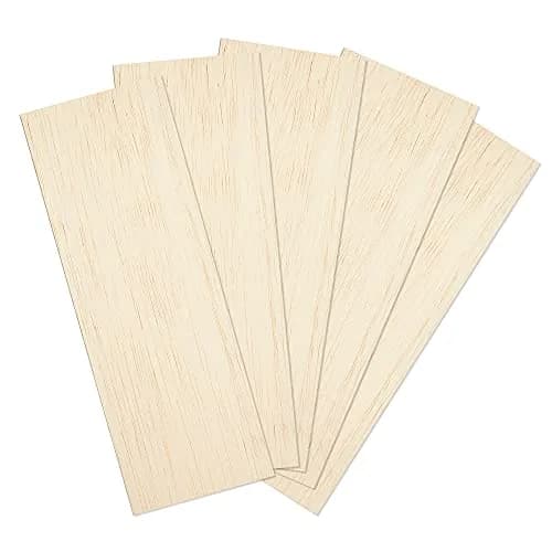 Craftiff Balsa Wood Sheets 1/8" Thick 12" x 4" (300x100mm) | 5 Pack Unfinished Wood for Crafts thumbnail 1