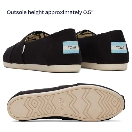 TOMS Women's Alpargata Classic Espadrille Black Recycled Canvas 23.6cm (US 6.5) | Comfortable Slip-On Flats for Everyday Wear thumbnail 7