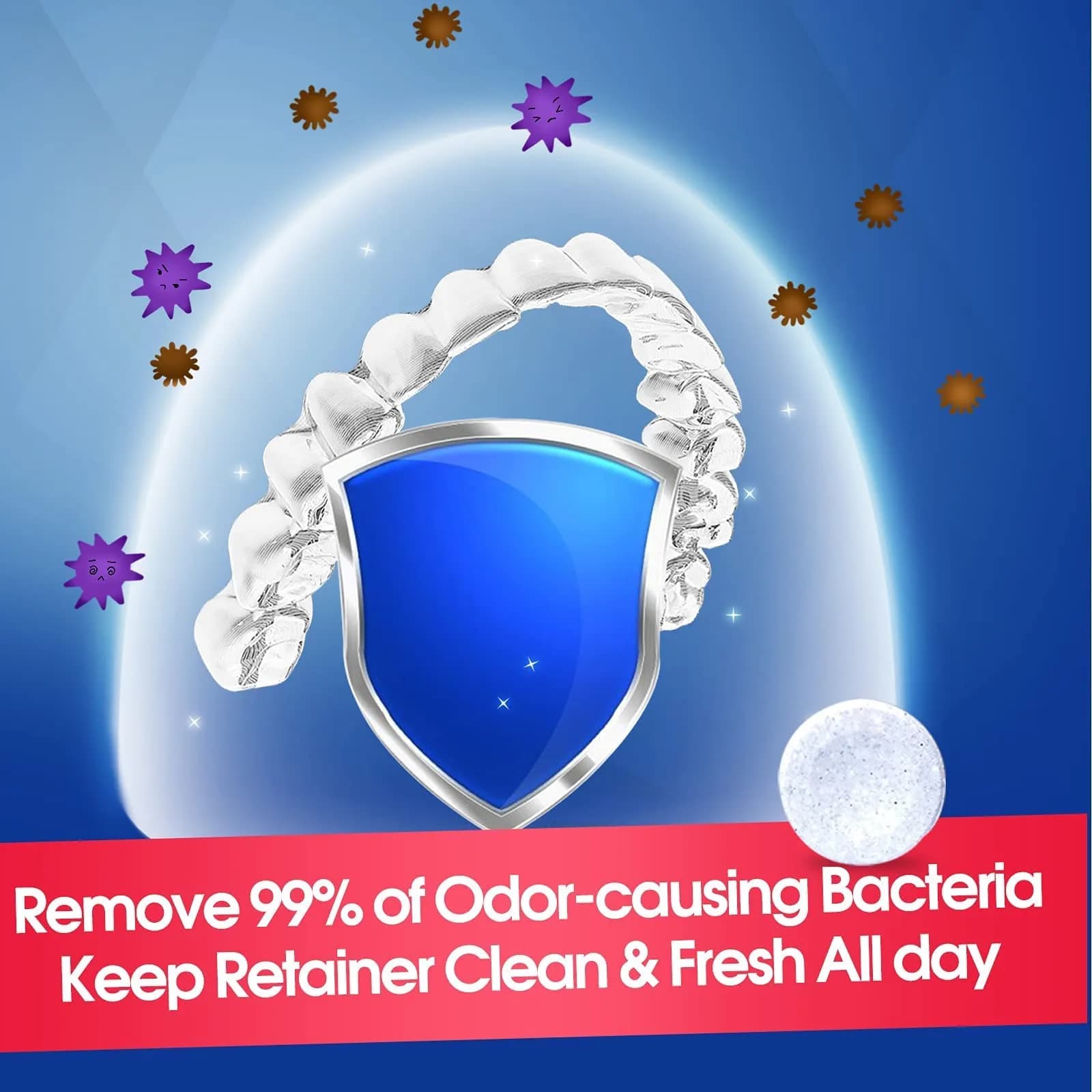 YKL Retainer & Denture Cleaner Tablets 120 Count (4 Months Supply) | Mint Fresh Odor Removal - view 5
