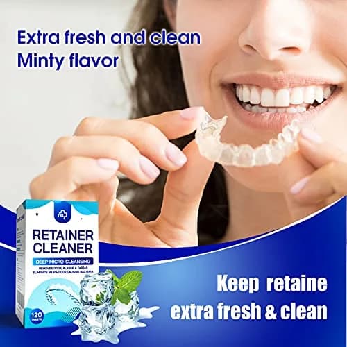 YKL Retainer & Denture Cleaner Tablets 120 Count (4 Months Supply) | Mint Fresh Odor Removal thumbnail 6