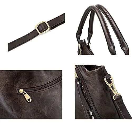 ITSCOSY Women Tote Bag Handbags PU Leather Fashion Hobo Shoulder Bags with Adjustable Shoulder Strap (Deep coffee, M) | Large Capacity & Stylish thumbnail 6