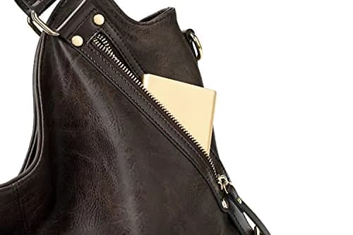 ITSCOSY Women Tote Bag Handbags PU Leather Fashion Hobo Shoulder Bags with Adjustable Shoulder Strap (Deep coffee, M) | Large Capacity & Stylish thumbnail 7