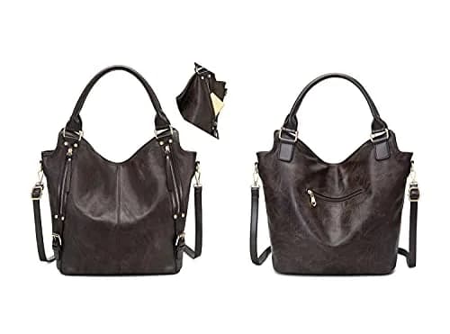 ITSCOSY Women Tote Bag Handbags PU Leather Fashion Hobo Shoulder Bags with Adjustable Shoulder Strap (Deep coffee, M) | Large Capacity & Stylish thumbnail 3