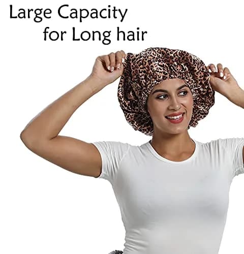 SAYMRE 100% Mulberry Silk Lined Bonnet Adjustable Satin Sleep Cap 19 Momme Silk Bonnet for Women Curly,Long Hair Care | Breathable, Soft & Hair-Friendly thumbnail 4