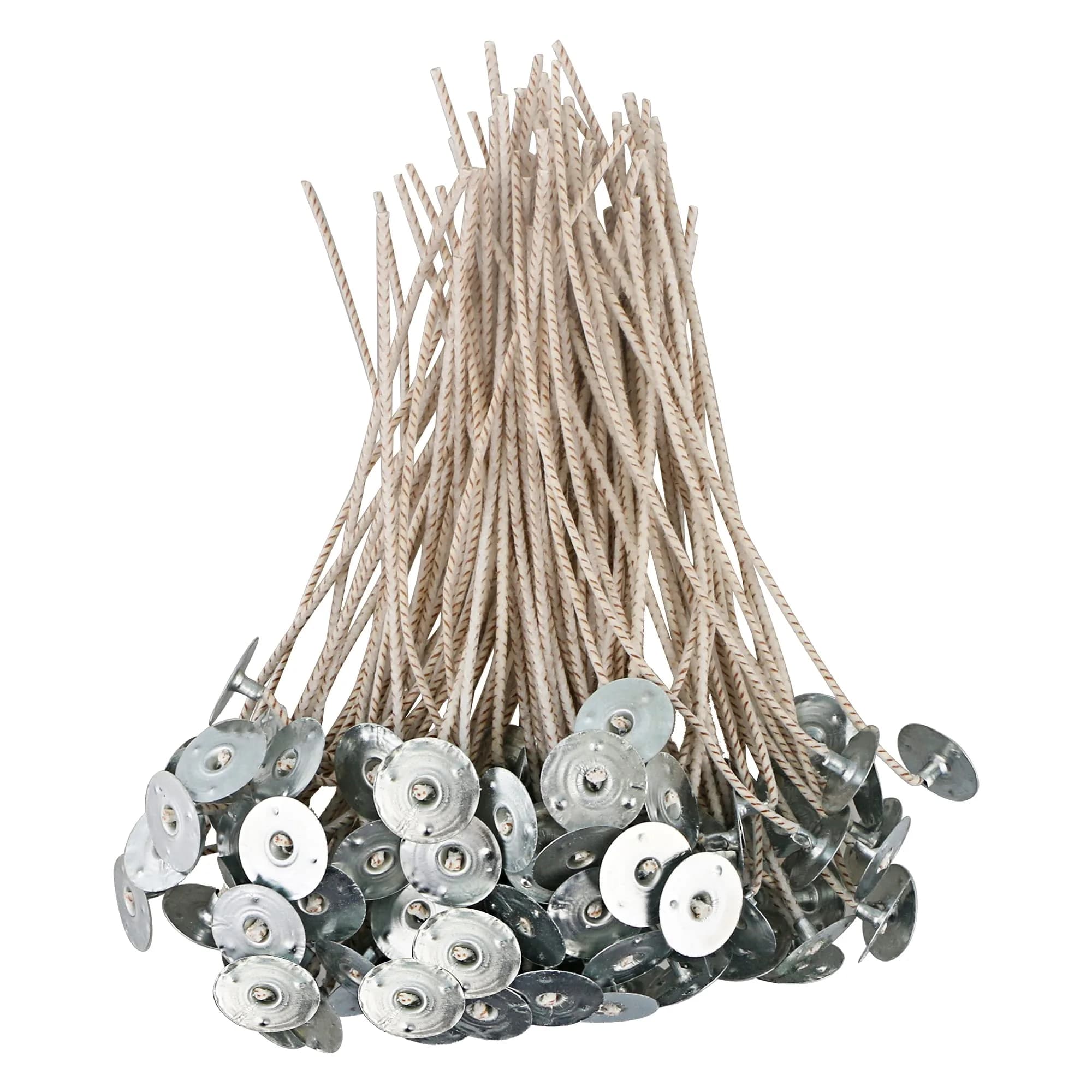 EUPNHY CD Series Candle Wicks for Soy Candles, 100pcs CD 4 6" Pretabbed Cotton & Paper Wicks for Candle Making