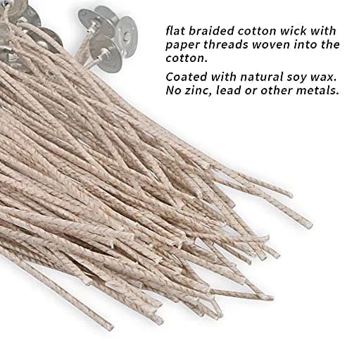 EUPNHY CD Series Candle Wicks for Soy Candles, 100pcs CD 4 6" Pretabbed Cotton & Paper Wicks for Candle Making thumbnail 4