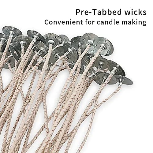 EUPNHY CD Series Candle Wicks for Soy Candles, 100pcs CD 4 6" Pretabbed Cotton & Paper Wicks for Candle Making thumbnail 5