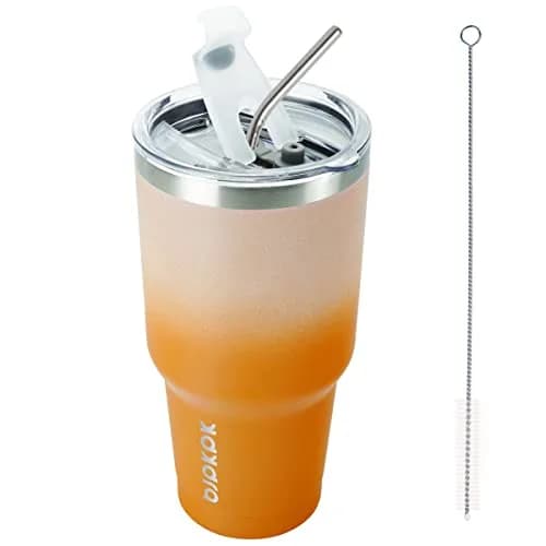 BJPKPK 890ml (30 oz) Insulated Tumbler with Lid and Straw | Double Wall Vacuum Stainless Steel Travel Mug thumbnail 1