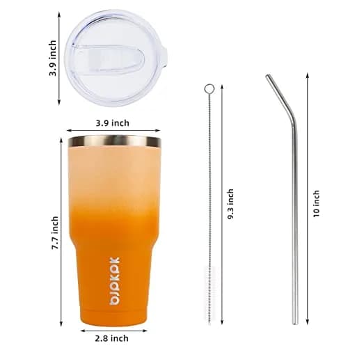 BJPKPK 890ml (30 oz) Insulated Tumbler with Lid and Straw | Double Wall Vacuum Stainless Steel Travel Mug thumbnail 4