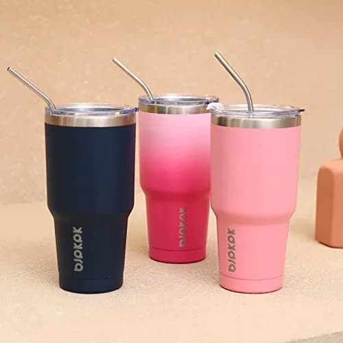 BJPKPK 30 oz (890 ml) Insulated Tumbler with Lid and Straw | Double Wall Vacuum Stainless Steel thumbnail 7