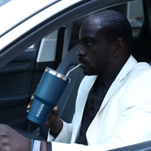 BJPKPK 30 oz Tumbler with Lid and Straw, Insulated Stainless Steel Cup | Keeps Drinks Hot or Cold for Hours thumbnail 6