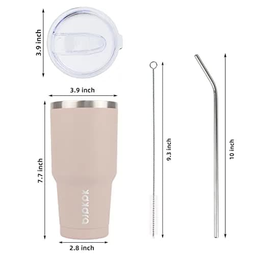 BJPKPK 30 oz Tumbler with Lid and Straw, Insulated Stainless Steel Cup | Keeps Drinks Hot or Cold for Hours thumbnail 3