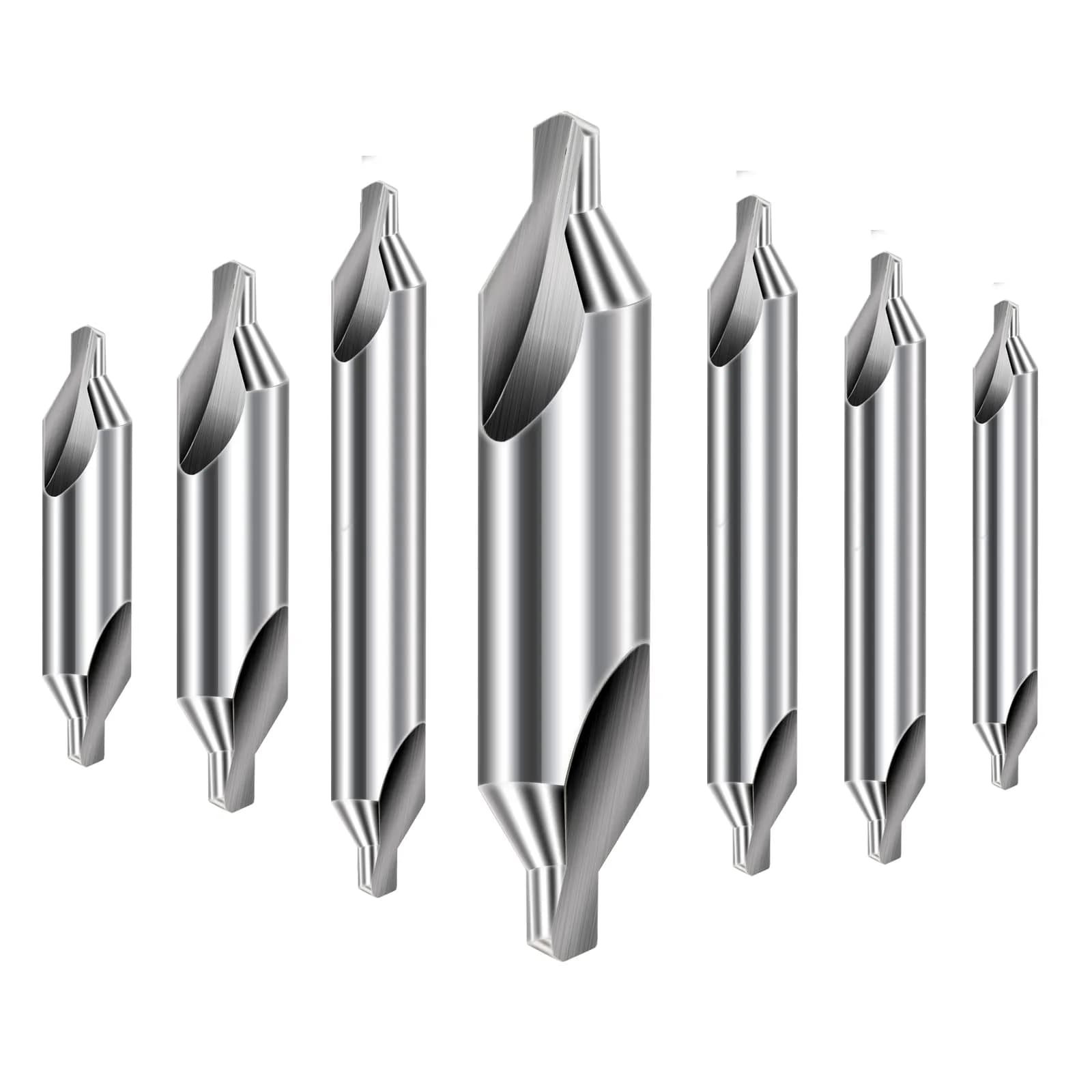 Aleric Center Drill Bits Set - 7 Pcs HSS 60-Degree Countersink Tools | 1.0-5.0mm Sizes - view 2
