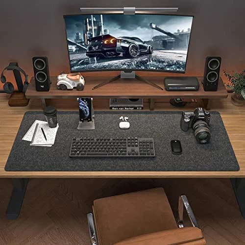 DAWNTREES Large Felt Desk Mat 101cm x 40cm (40''x16'') | Noise-Absorbing & Scratch-Resistant for Office & Home thumbnail 4