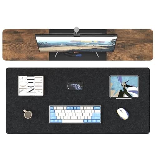 DAWNTREES Large Felt Desk Mat 101cm x 40cm (40''x16'') | Noise-Absorbing & Scratch-Resistant for Office & Home thumbnail 5