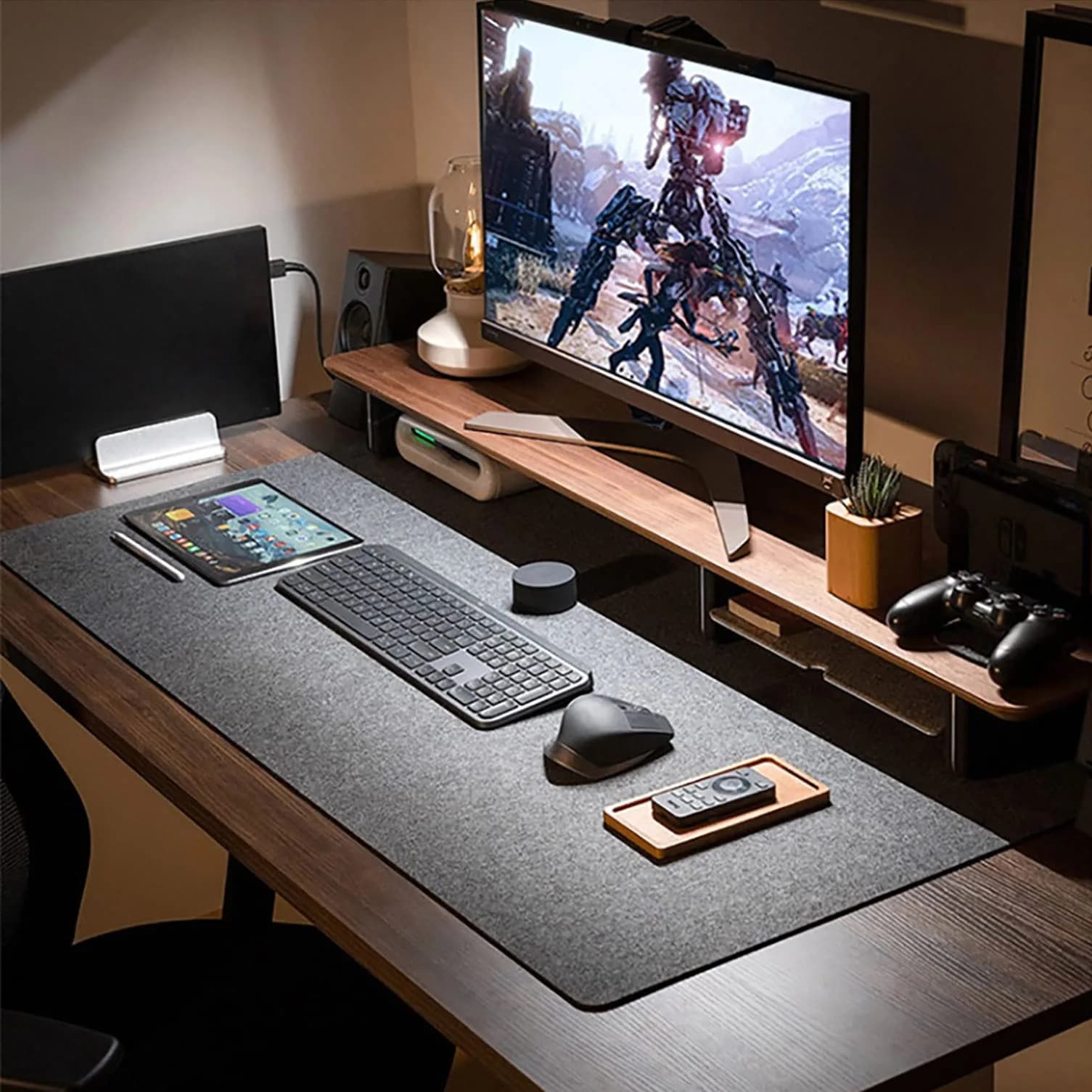 DAWNTREES Large Felt Desk Mat 101cm x 40cm (40''x16'') | Noise-Absorbing & Scratch-Resistant for Office & Home - view 8