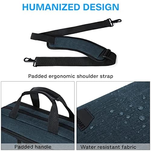 BAGSMART Expandable Laptop Bag 17.3 Inch Briefcase for Men & Women | Dark Blue, TSA Friendly thumbnail 4