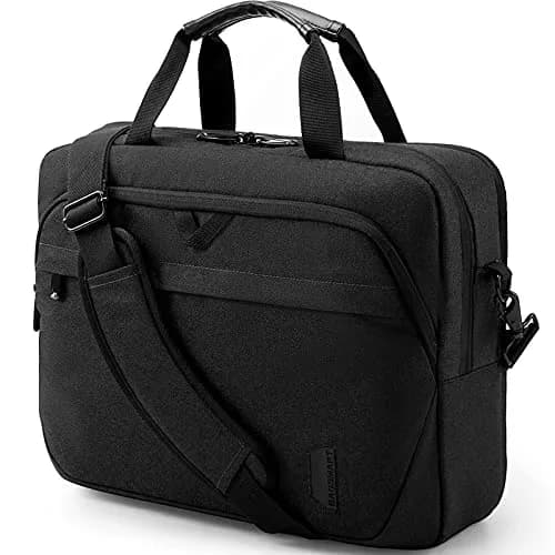 BAGSMART Laptop Bag 15.6 Inch Briefcase for Men & Women | Water-Repellent Work Bag with Lockable Zippers — Black-15.6 Inch
