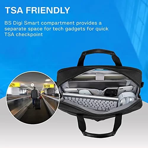 BAGSMART Laptop Bag 15.6 Inch Briefcase for Men & Women | Water-Repellent Work Bag with Lockable Zippers thumbnail 4