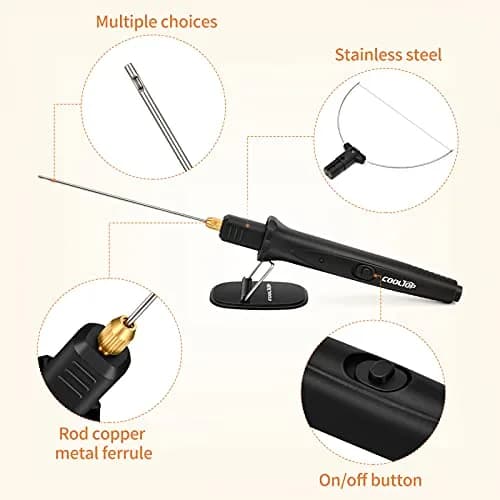 COOLTOP 18W Hot Wire Foam Cutter Kit with 3 Tips & Cleaning Pen | 6 inch (15cm) Stainless Steel Blade thumbnail 4
